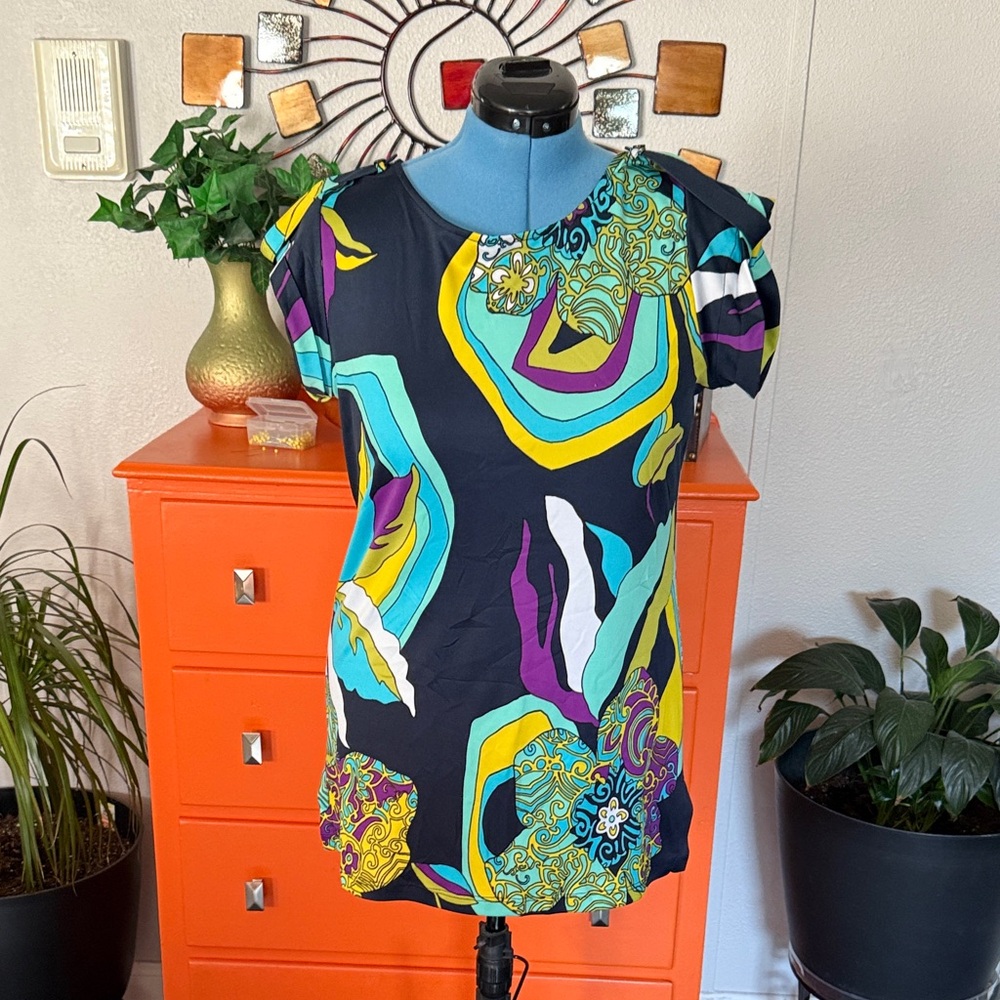 Multicolor Abstract Women's Blouse